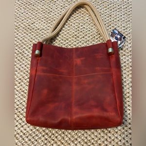 The Wo Red Leather Purse. This is a beautiful purse that is two purses in one!